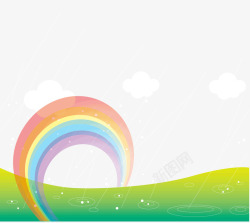 雨中的伞雨中的彩虹高清图片