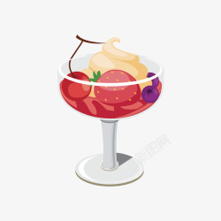 杯装水果冰激淋简图素材