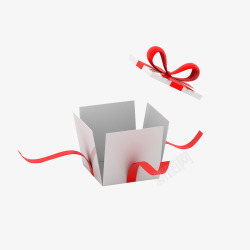 红色正方形白色礼物盒高清图片