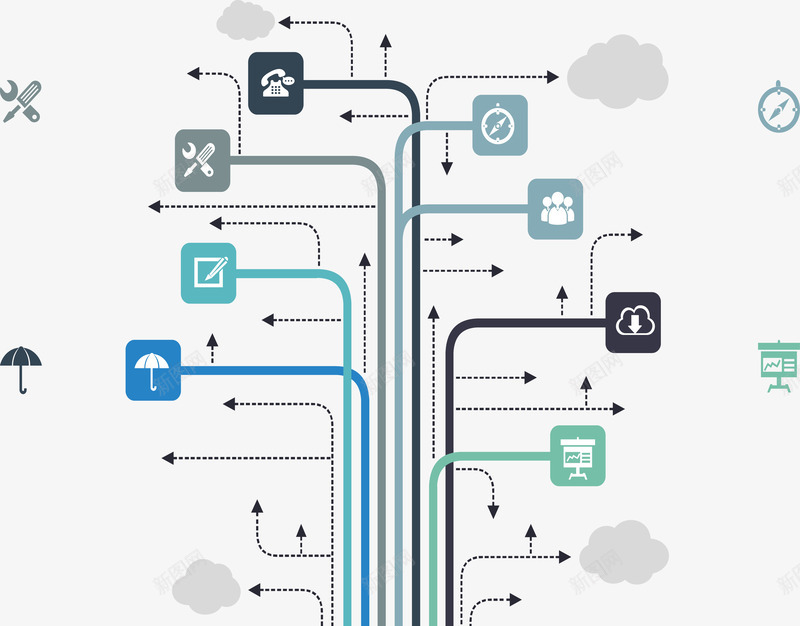 弯道组合图表介绍矢量图ai免抠素材_88icon https://88icon.com ppt插图 分类信息 扁平创意图 结构组合 矢量图