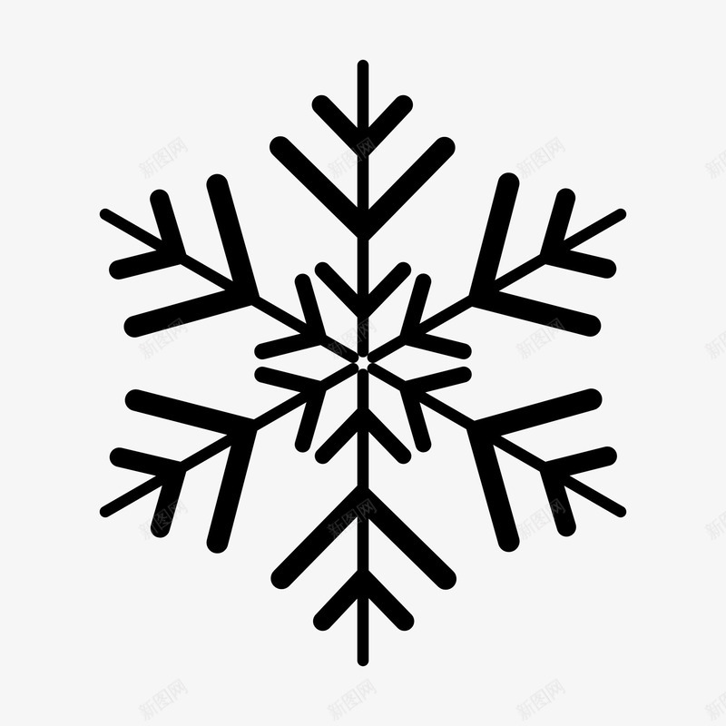 装饰雪花png免抠素材_88icon https://88icon.com 手绘 雪花 黑色