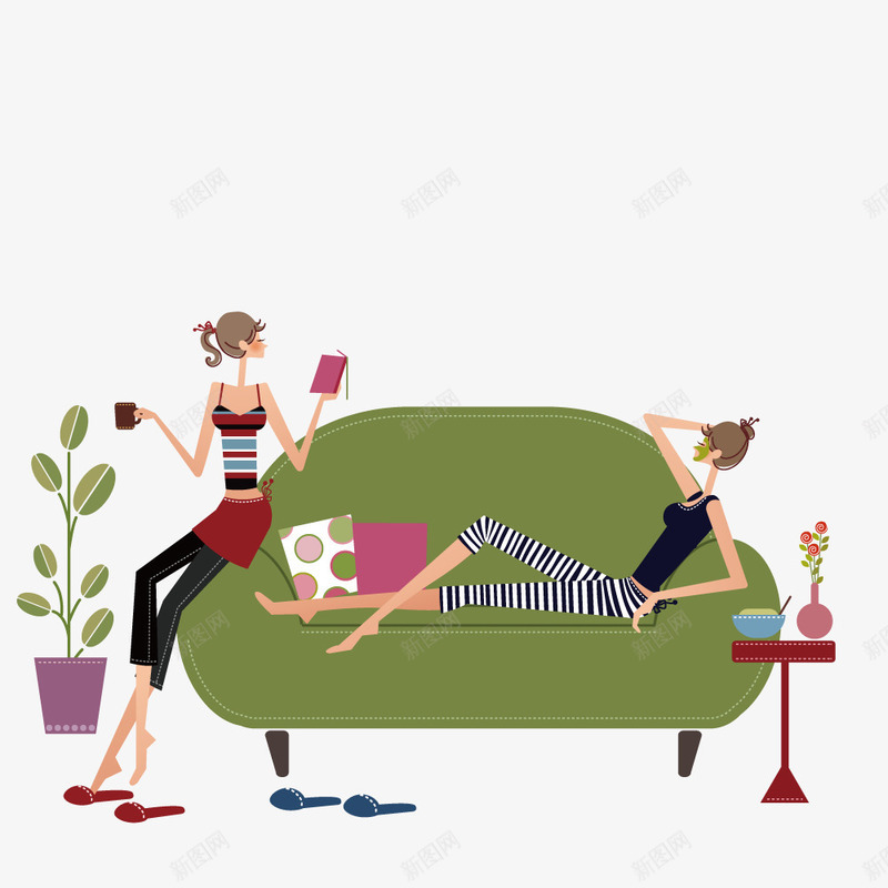 躺在沙发上的扁平化女人png免抠素材_88icon https://88icon.com 女人 扁平 沙发 盆栽