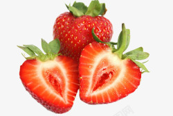 可口草莓透明背景底图素材