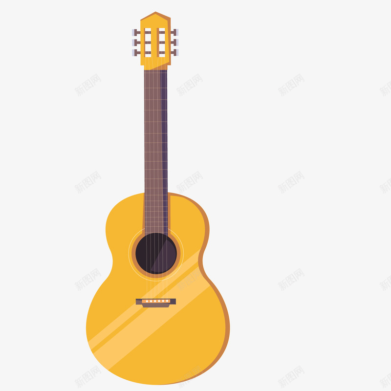 创意原声吉他矢量图ai免抠素材_88icon https://88icon.com 世界儿歌日 乐器 卡通 吉他设计 新图网 表演 黄色 矢量图