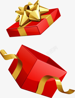礼物包装设计红色礼物盒高清图片