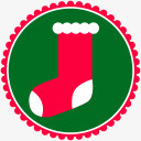 创意小图标圣诞节礼物袜子图标