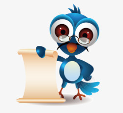 拿卷轴卡通小鸭素材