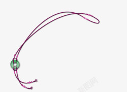 紫色绳子玉佩项链装饰图案素材
