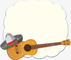 墨西哥小吉他帽子矢量图素材