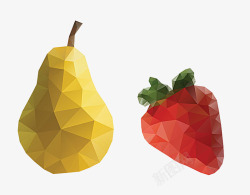 可爱的创意几何水果素材