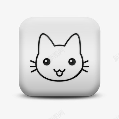 花斑猫不光滑的白色的广场图标动物动物图标
