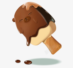 卡通表情巧克力冰激凌素材