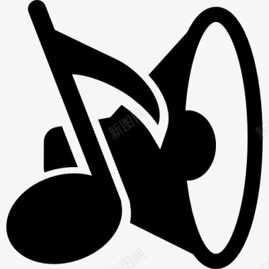 音乐喇叭和音符图标图标