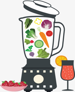 健康饮食蔬果果汁矢量图素材
