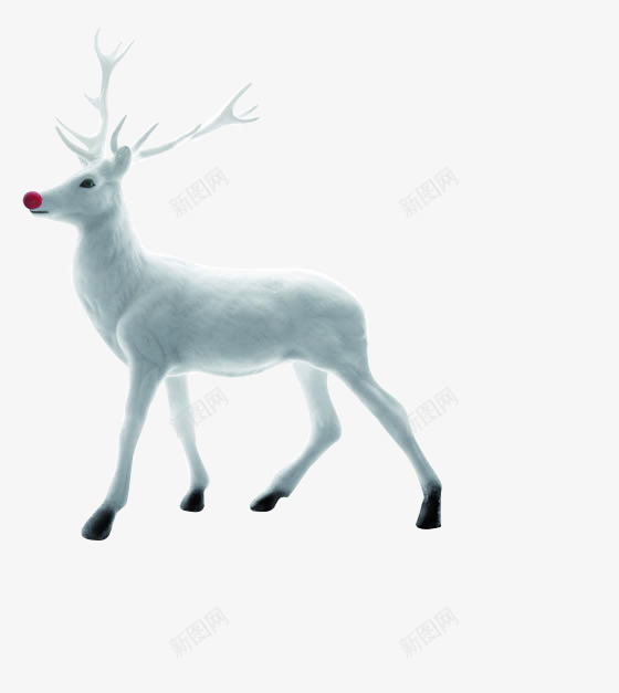 圣诞季白色麋鹿贴纸png免抠素材_88icon https://88icon.com 圣诞 白色 麋鹿