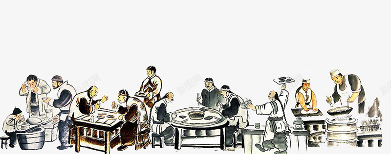 古代集市png免抠素材_88icon https://88icon.com 中国风 传统集市 古代人物 古代商铺街景 古代集市 市井 老字号 街景 集市插画 饮食