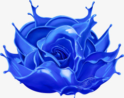 绽放的蓝油漆玫瑰花素材