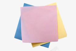 蓝紫黄色层叠一起的餐巾纸实物素材