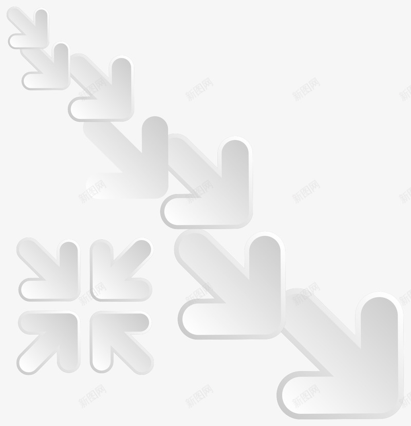 下降白色箭头png免抠素材_88icon https://88icon.com 卡片设计 商务 海报设计 白色 科技 箭头