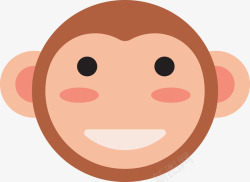 微笑的可爱猴子表情素材