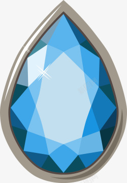 唯美蓝色锥形宝石素材