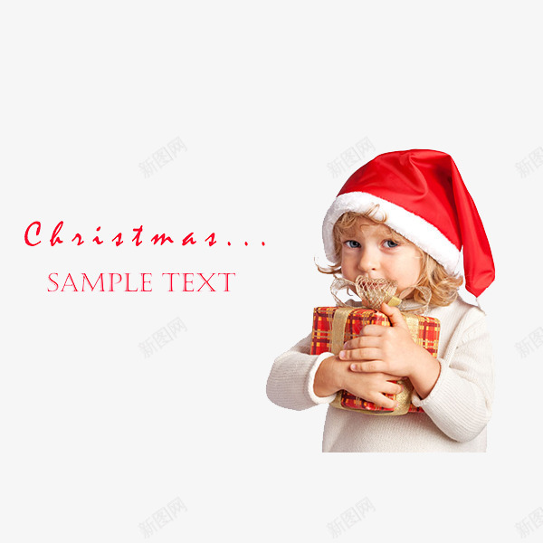 抱着礼物的小女孩png免抠素材_88icon https://88icon.com 圣诞节 女孩 礼物盒 红帽子