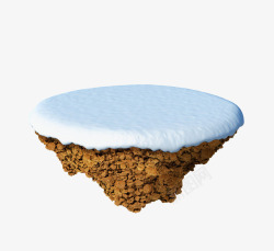 白色雪地浮空岛素材