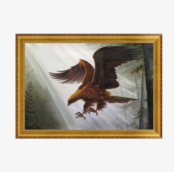 金鹰装饰画纯手绘动物老鹰油画高清图片