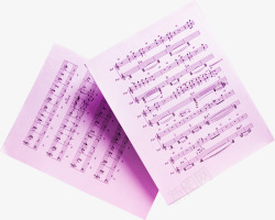 紫色音符七线谱素材