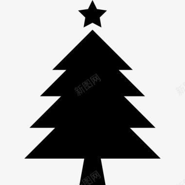 圣诞挂件装饰圣诞树与星图标图标