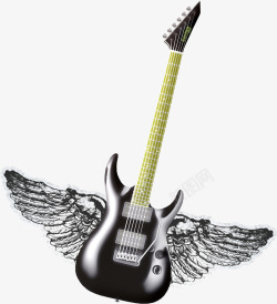 带翅膀的电吉他素材