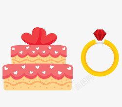 婚礼爱情蛋糕戒指素材