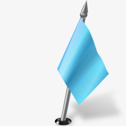 蓝色的三角彩旗图标图标