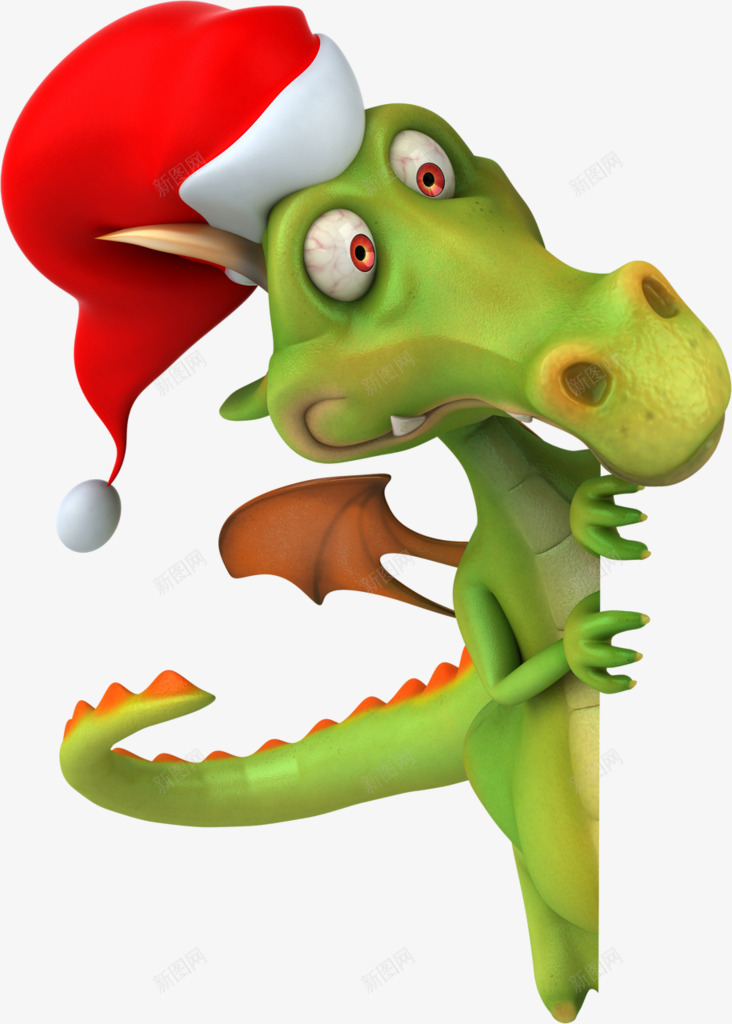 带圣诞帽的恐龙png免抠素材_88icon https://88icon.com png素材 带圣诞帽的恐龙