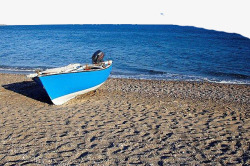 小汽艇海滩靠近罗得斯素材