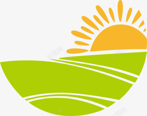 生态农业太阳生态农业矢量图图标图标