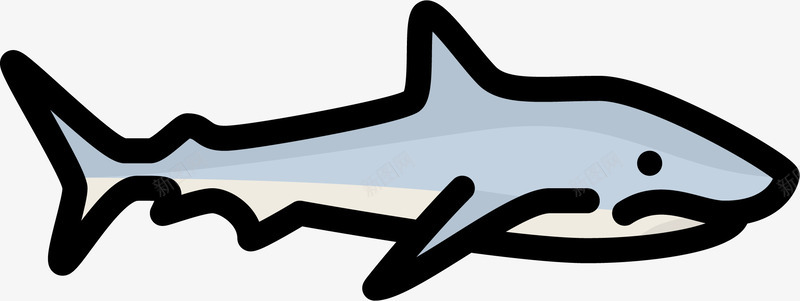 卡通鲨鱼矢量图图标图标