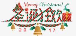2017派对圣诞节主题海报标题字矢量图高清图片
