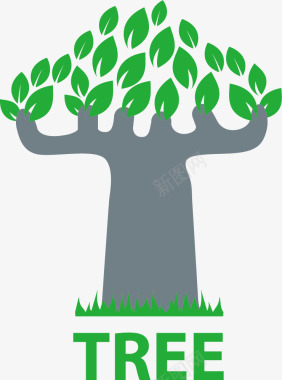保护树木环保环保创意装饰树图标图标