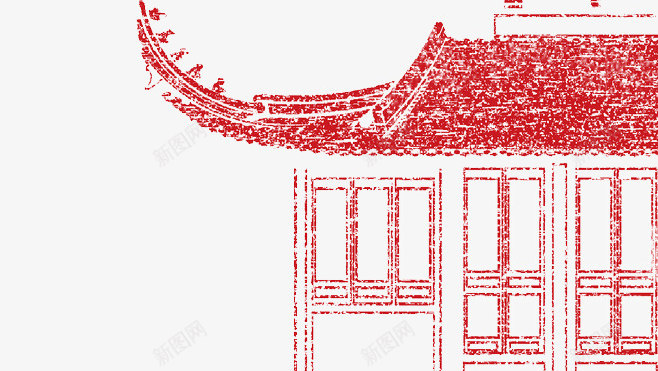 创意古风建筑印花装饰png免抠素材_88icon https://88icon.com 中国风 印花 古风 建筑 装饰图案