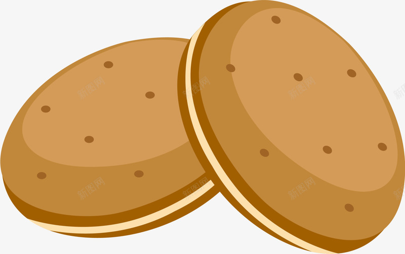 咖啡色卡通饼干png免抠素材_88icon https://88icon.com 卡通美食 手绘饼干 装饰图案 零食 食物