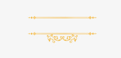 金色欧式花纹边框分割线素材