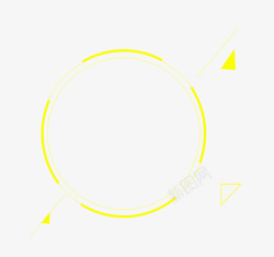 黄色圆形创意几何素材