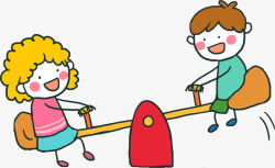 玩摇铃玩具儿童节风格跷跷板高清图片