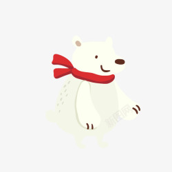 红围巾北极熊红围巾的北极熊高清图片