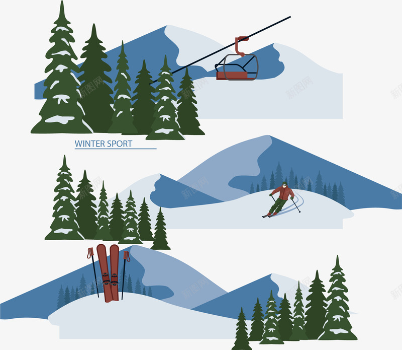 高山滑雪场矢量图ai免抠素材_88icon https://88icon.com 滑雪 滑雪场 缆车 运动 高山 矢量图