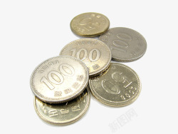 韩国一堆硬币素材