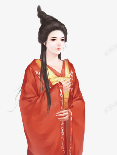 穿着红衣的漂亮古代美女png免抠素材_88icon https://88icon.com 古代 漂亮 穿着 红衣 美女