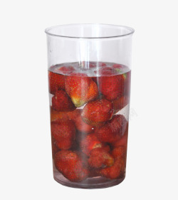 一杯水泡草莓素材