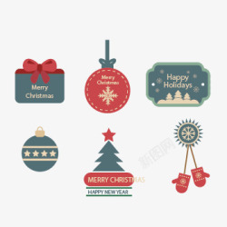 圣诞装饰卡片元素素材